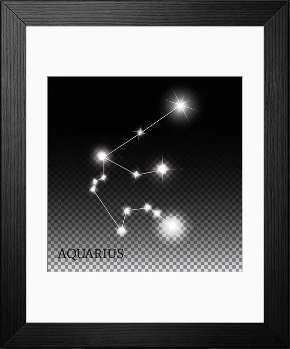 Framed Print : Aquarius Zodiac Sign of the Beautiful Bright Stars Vector Illust Framed Print : Aquarius Zodiac Sign of the Beautiful Bright Stars Vector Illust