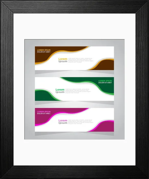 Framed Print : Vector abstract design web banner template Framed Print : Vector abstract design web banner template