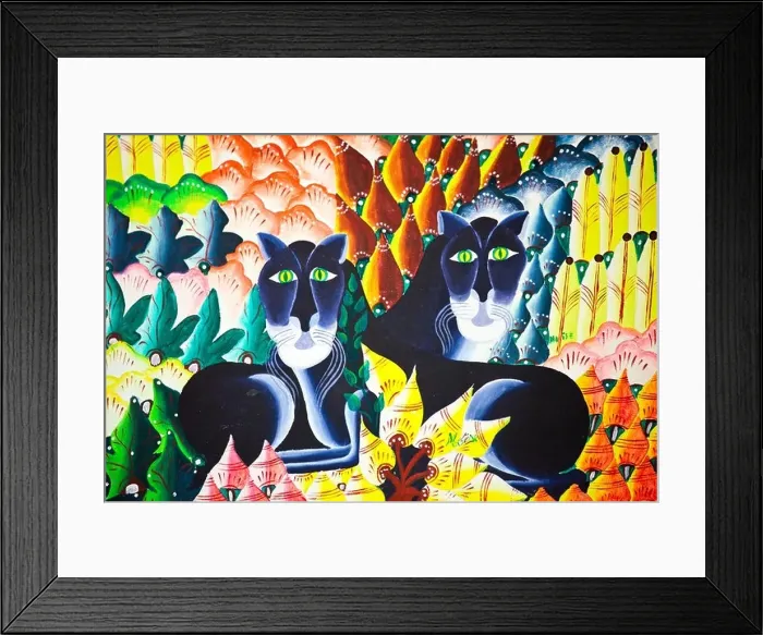 Framed Print : Haitian art paintings, Port-au-Prince, Haiti, by Moise Framed Print : Haitian art paintings, Port-au-Prince, Haiti, by Moise