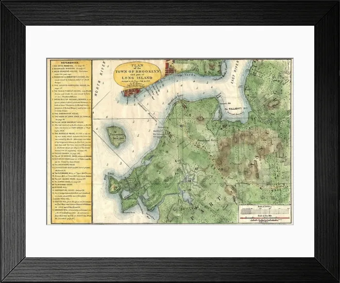 Framed Print : 1867 Stiles Map of Brooklyn, New York Framed Print : 1867 Stiles Map of Brooklyn, New York