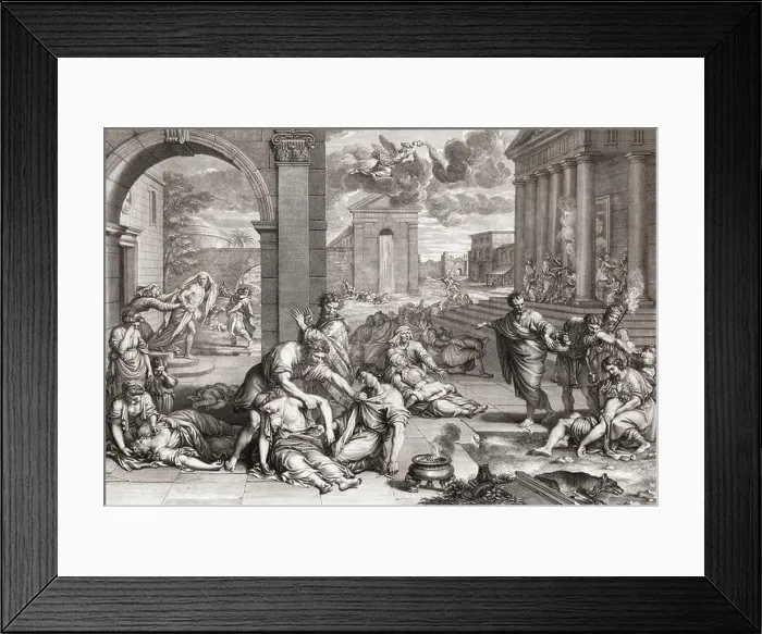 Framed Print : The Plague. The Black Death. Imaginary city ravaged by the disease Framed Print : The Plague. The Black Death. Imaginary city ravaged by the disease