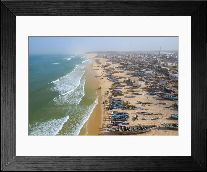 Framed Print : Aerial view of fishing village