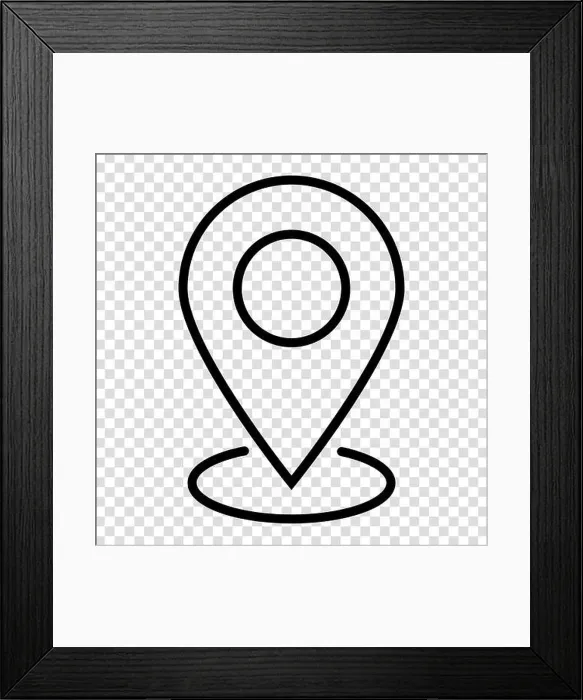 Framed Print : Location pin map icon. Flat design. Vector illustration sign on a transparent background Framed Print : Location pin map icon. Flat design. Vector illustration sign on a transparent background