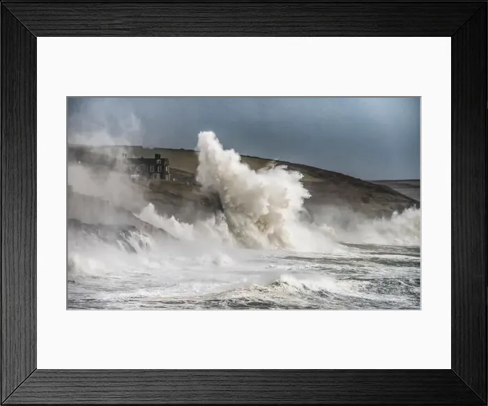 Framed Print : Porthleven Harbour, Storm in Cornwall with Large waves hitting the cliffs in Cornwall Framed Print : Porthleven Harbour, Storm in Cornwall with Large waves hitting the cliffs in Cornwall