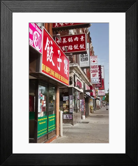 Framed Print : Street scene with Chinese shops, Chinatown, Toronto, Ontario, Canada Framed Print : Street scene with Chinese shops, Chinatown, Toronto, Ontario, Canada