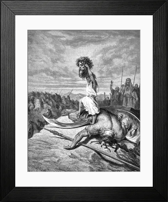 Framed Print : David with the head of Goliath (Book of Samuel). Illustration by Gustave Dore Framed Print : David with the head of Goliath (Book of Samuel). Illustration by Gustave Dore