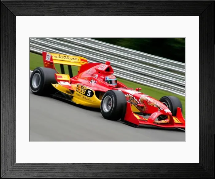 Framed Print : Team China racing team competes in the inaugural A1GP race, Brands Hatch, Kent, England UK Framed Print : Team China racing team competes in the inaugural A1GP race, Brands Hatch, Kent, England UK