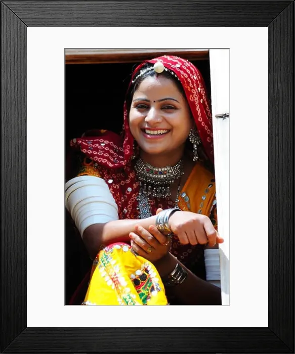 Framed Print : Rajasthani lady looking through window ; Rajasthan ; India MR#769C Framed Print : Rajasthani lady looking through window ; Rajasthan ; India MR#769C
