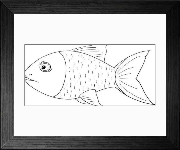 Framed Print : Fish. Outline drawing Framed Print : Fish. Outline drawing