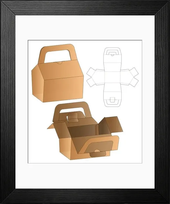 Framed Print : Box packaging die cut template design. 3d mock-up Framed Print : Box packaging die cut template design. 3d mock-up