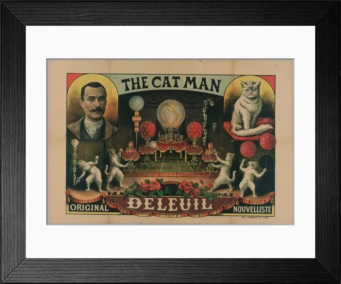 Framed Print : Gallice, A. The Cat Man / Original / Deleuil / Nouvelliste (Inscribed title (Letter)) Framed Print : Gallice, A. The Cat Man / Original / Deleuil / Nouvelliste (Inscribed title (Letter))