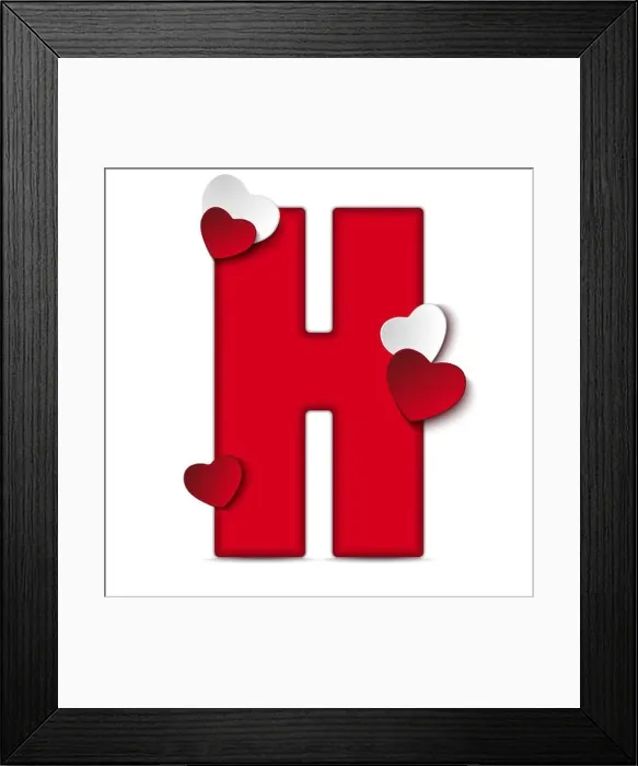 Framed Print : Vector - Alphabet Letters With Red Heart Valentine Day Framed Print : Vector - Alphabet Letters With Red Heart Valentine Day