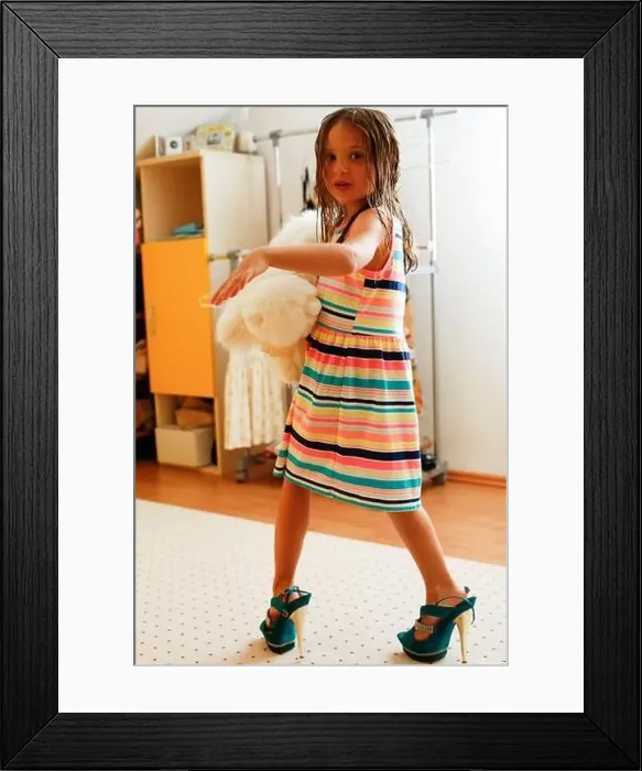 Framed Print : playing dress up in high heels Framed Print : playing dress up in high heels