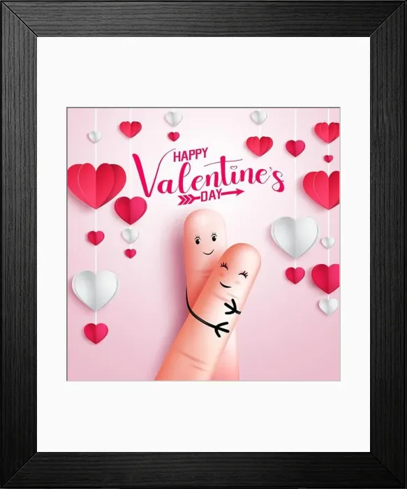 Framed Print : Valentines day couple vector background design Framed Print : Valentines day couple vector background design