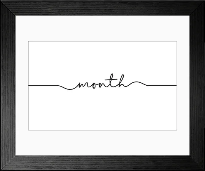 Framed Print : month word handwritten design vector Framed Print : month word handwritten design vector