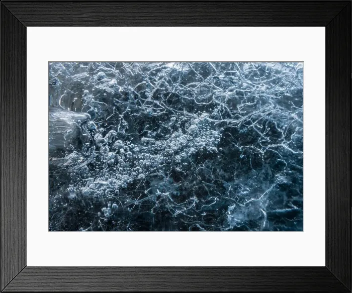 Framed Print : Air bubbles trapped in glacial ice, Vatnajökull, Iceland Framed Print : Air bubbles trapped in glacial ice, Vatnajökull, Iceland
