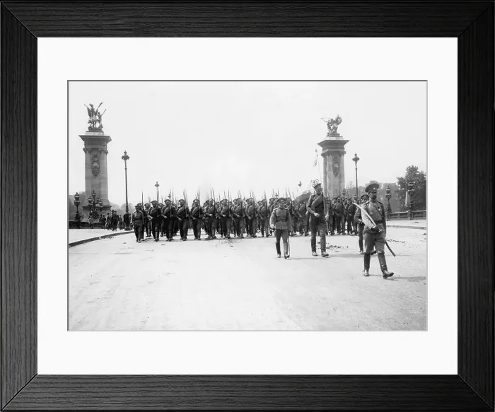 Framed Print : Russian soldiers at a parade in France, 1916 Framed Print : Russian soldiers at a parade in France, 1916