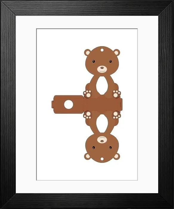 Framed Print : Cute easter egg holder bear template Framed Print : Cute easter egg holder bear template