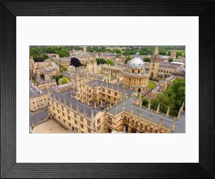 Framed Print : University of Oxford with Radcliffe Camera and St Mary the Vrigin church from above Framed Print : University of Oxford with Radcliffe Camera and St Mary the Vrigin church from above