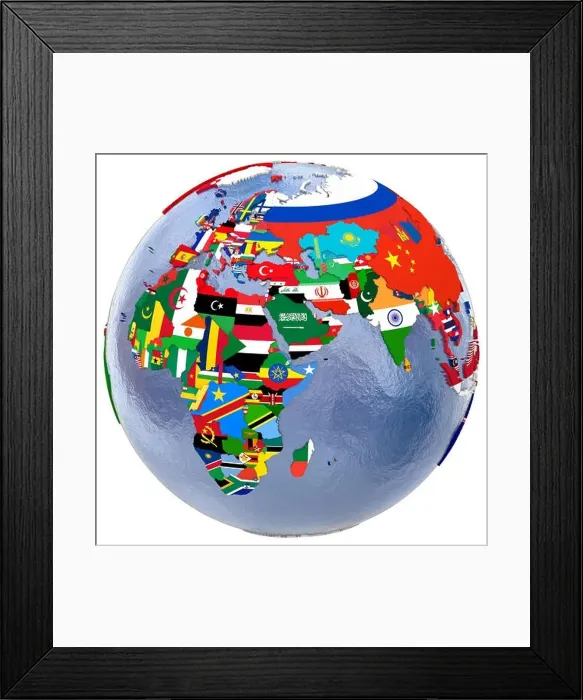 Framed Print : Political world map Framed Print : Political world map