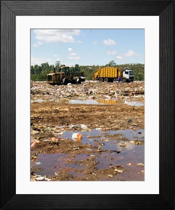 Framed Print : waste management dumping refuge litter landfill Framed Print : waste management dumping refuge litter landfill
