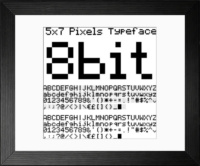 Framed Print : 8 bit font Framed Print : 8 bit font