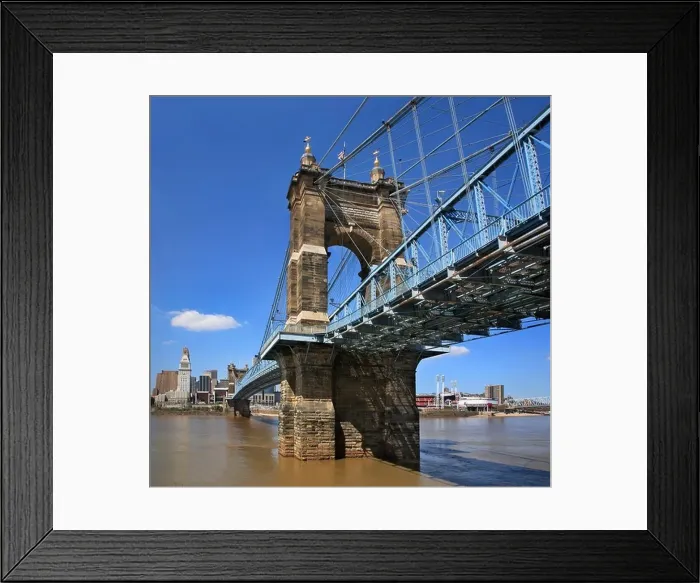 Framed Print : The John A. Roebling Suspension Bridge Over The Ohio River At Cincinnati Framed Print : The John A. Roebling Suspension Bridge Over The Ohio River At Cincinnati