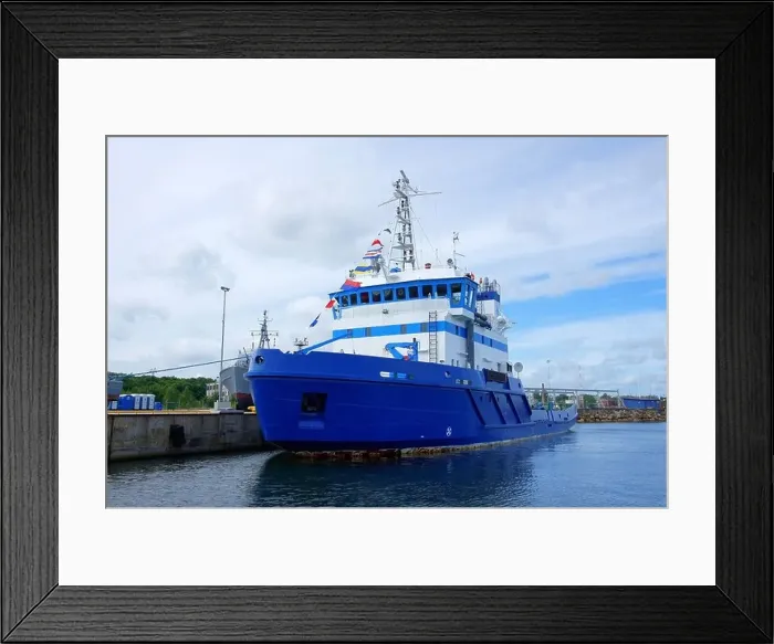 Framed Print : The salvage ship costs in port at a mooring Framed Print : The salvage ship costs in port at a mooring