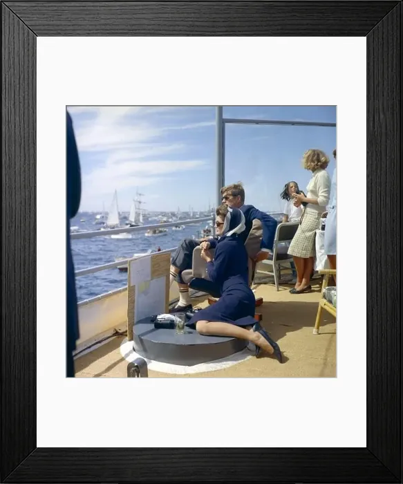 Framed Print : President Kennedy Watches the 1st Americau0027s Cup Race Framed Print : President Kennedy Watches the 1st Americau0027s Cup Race
