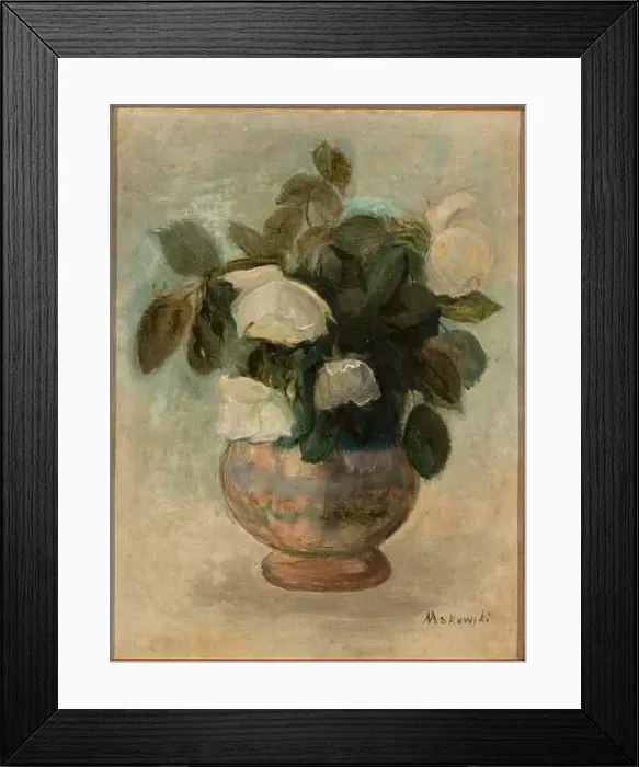 Framed Print : Białe róże. Makowski, Tadeusz (1882-1932), painter Framed Print : Białe róże. Makowski, Tadeusz (1882-1932), painter
