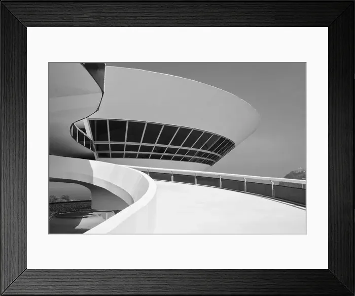 Framed Print : Niteroi Contemporary Art Museum (Museu de Arte Contemporanea de Niteroi-MAC) designed by Oscar Niemeyer