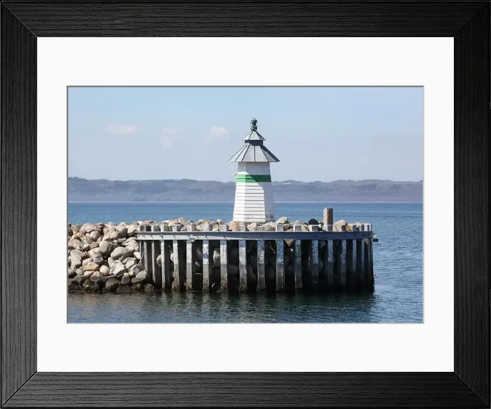 Framed Print : Harbor and lighthouse of Ebeltoft in Denmark Framed Print : Harbor and lighthouse of Ebeltoft in Denmark