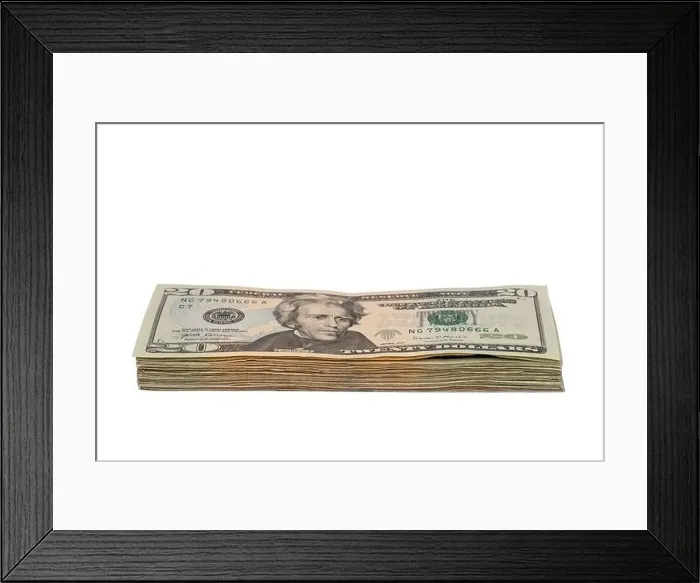 Framed Print : 20 Dollar Bill Stack Framed Print : 20 Dollar Bill Stack