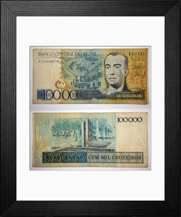 Framed Print : Brazilian Currency 100000 Banco Central Do Brasil Framed Print : Brazilian Currency 100000 Banco Central Do Brasil