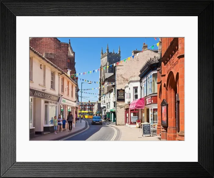 Framed Print : Cromer town centre shops Norfolk England UK GB EU Europe Framed Print : Cromer town centre shops Norfolk England UK GB EU Europe