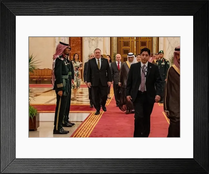 Framed Print : Secretary Pompeo Meets with Saudi King Salman in Jeddah Secretary of State Michael R Framed Print : Secretary Pompeo Meets with Saudi King Salman in Jeddah Secretary of State Michael R