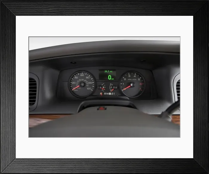 Framed Print : 2007 Ford Crown Victoria LX in Silver - Speedometer / tachometer Framed Print : 2007 Ford Crown Victoria LX in Silver - Speedometer / tachometer