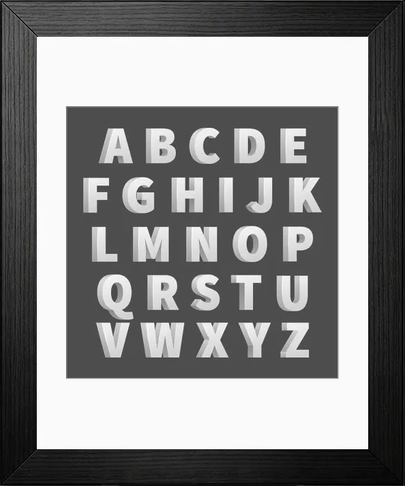 Framed Print : Volume 3D vector alphabet letters. Type alphabet design volume, typography letter alphabet illustration Framed Print : Volume 3D vector alphabet letters. Type alphabet design volume, typography letter alphabet illustration