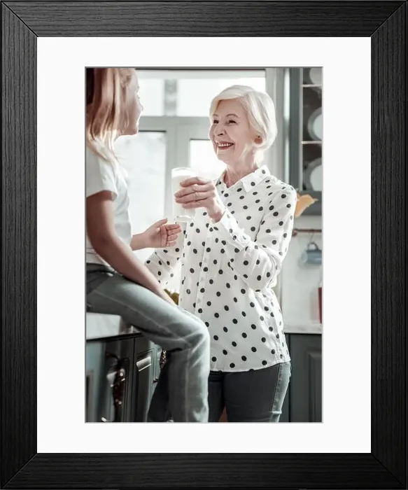 Framed Print : Granny with milk Framed Print : Granny with milk