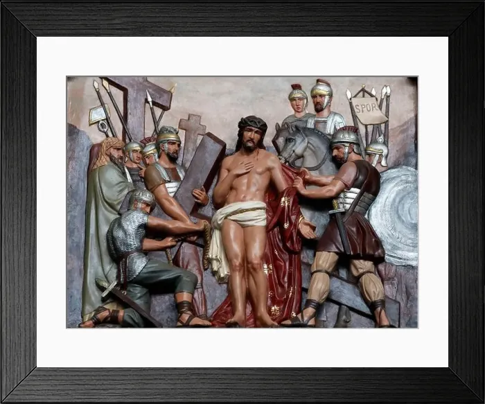 Framed Print : St Joseph's church. Way of the cross. Jesus is stripped of his garments. Singapore Framed Print : St Joseph's church. Way of the cross. Jesus is stripped of his garments. Singapore