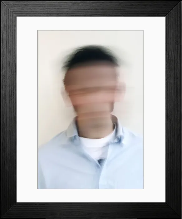 Framed Print : A man with a blurred face Framed Print : A man with a blurred face