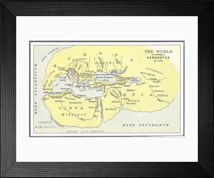 Framed Print : Greece / Turkey: Map of the World according to Herodotus (c) Framed Print : Greece / Turkey: Map of the World according to Herodotus (c)