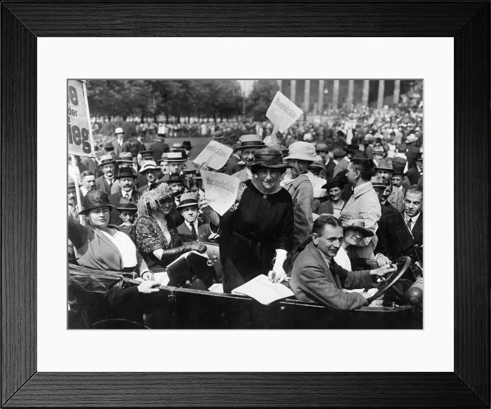 Framed Print : Mileva Einstein-Maric at a pacifist demonstration, 1921 Framed Print : Mileva Einstein-Maric at a pacifist demonstration, 1921