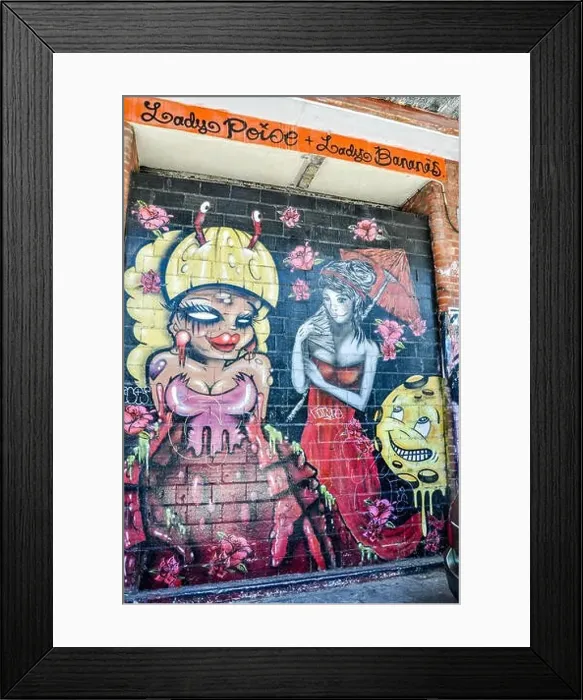 Framed Print : Colorful urban art and youth tagging in downtown historic Fremantle, Western Australia Framed Print : Colorful urban art and youth tagging in downtown historic Fremantle, Western Australia