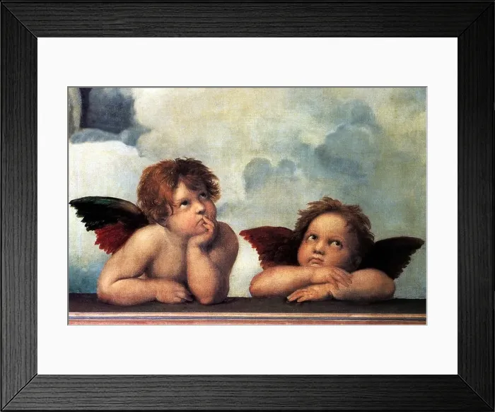 Framed Print : fine arts, Raphael, Santi: The Angels of the Sistine Madonna Framed Print : fine arts, Raphael, Santi: The Angels of the Sistine Madonna