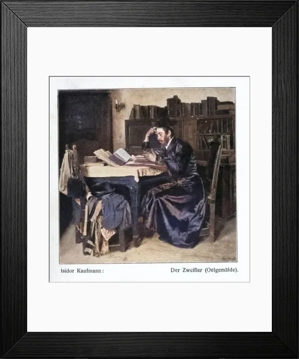 Framed Print : The doubter (oil painting) by Isidor Kaufmann Isidor Kaufmann (22 March 1853 in Arad – 1921 in Vienna) Framed Print : The doubter (oil painting) by Isidor Kaufmann Isidor Kaufmann (22 March 1853 in Arad – 1921 in Vienna)