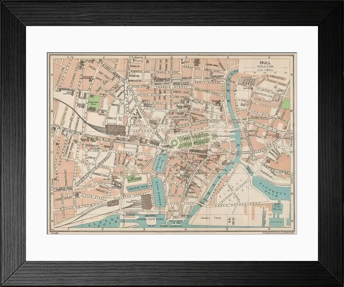Framed Print : HULL. Vintage town city map plan. Yorkshire 1950 old vintage chart Framed Print : HULL. Vintage town city map plan. Yorkshire 1950 old vintage chart