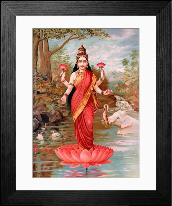 Framed Print : Lakshmi India 1894 - Lakshmi standing on a lotus is perhaps the most well-known example of all of the early lithographs Framed Print : Lakshmi India 1894 - Lakshmi standing on a lotus is perhaps the most well-known example of all of the early lithographs