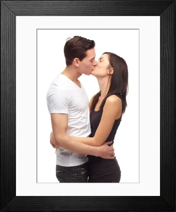 Framed Print : Happy, kiss and couple with love Framed Print : Happy, kiss and couple with love