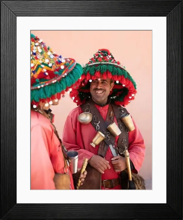 Framed Print : Water sellers of Marrakesh and Morroco
